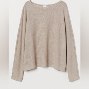 H&M Tan Crew Neck Sweater Relaxed Fit